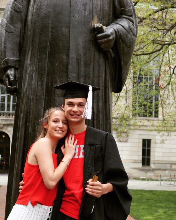 Michal and Austin at a graduation