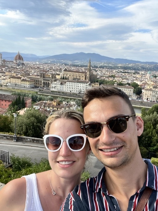 Michal and Austin above Florence